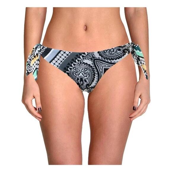 Becca Size X-Small Green Printed Reversible Hipster Swim Bottom Separates - Picture 1 of 15